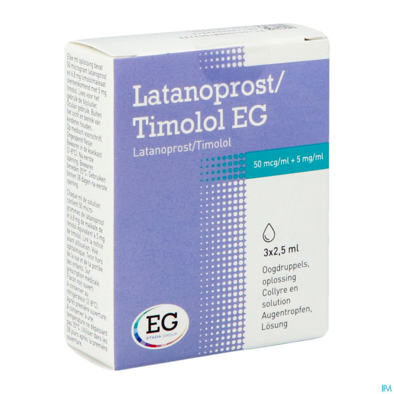 Latanoprost timolol eg collyre fl 3x2,5ml