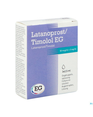 Latanoprost timolol eg collyre fl 3x2,5ml
