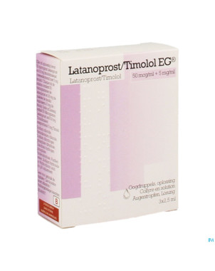 Latanoprost timolol eg collyre fl 3x2,5ml