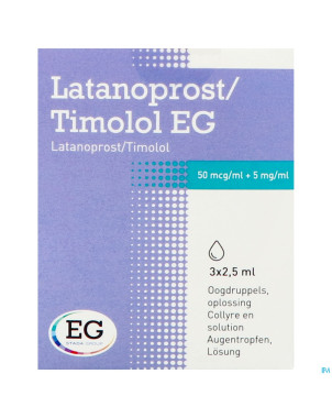 Latanoprost timolol eg collyre fl 3x2,5ml