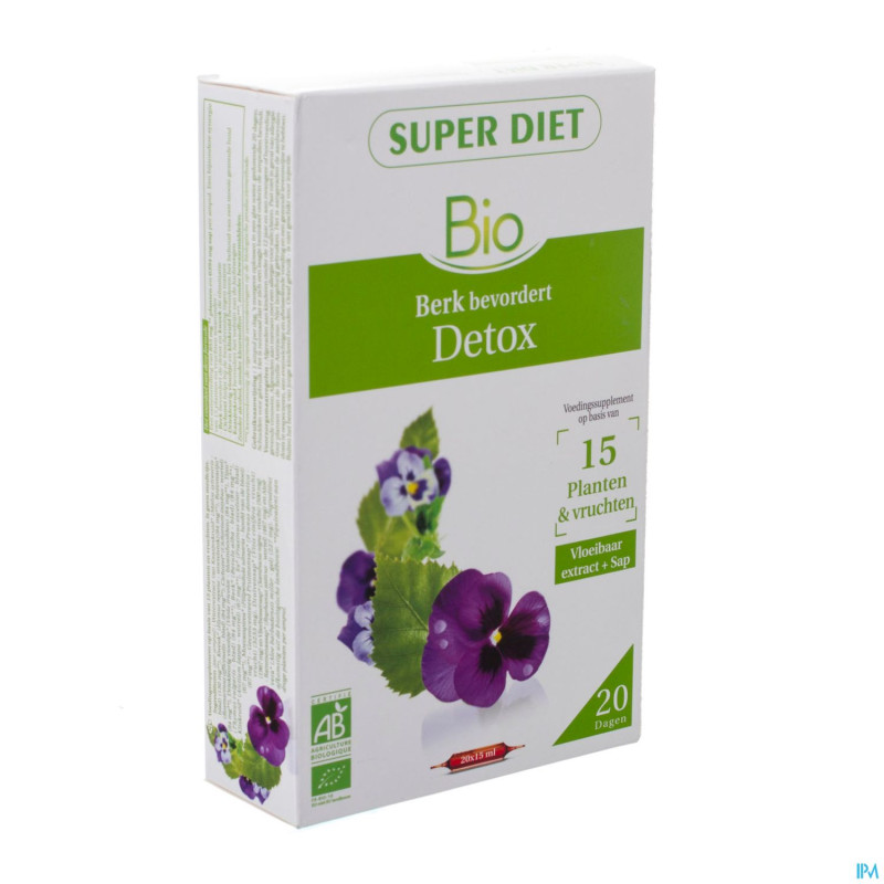 Superdiet complexe detox bio    amp  20x15ml