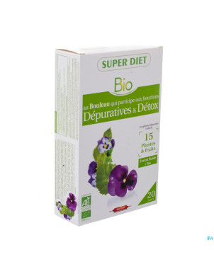 Superdiet complexe detox bio    amp  20x15ml