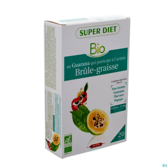 Superdiet complexe brule graisse bio amp  20x15ml