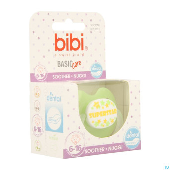 Bibi sucette dental superstar vert bc    6-16m