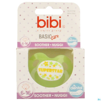 Bibi sucette dental superstar vert bc    6-16m