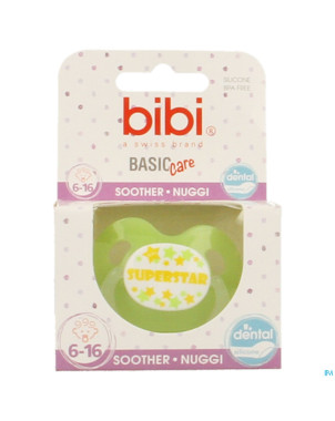Bibi sucette dental superstar vert bc    6-16m