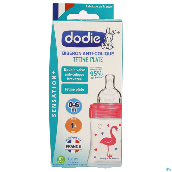 Dodie biberon sensation+ rose flamant 0-6m   150ml
