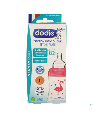 Dodie biberon sensation+ rose flamant 0-6m   150ml
