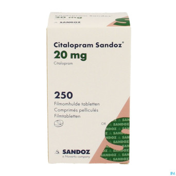 Citalopram sandoz 20 mg comp pell pot 250x20mg