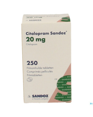 Citalopram sandoz 20 mg comp pell pot 250x20mg