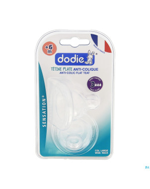 Dodie tetine plate col large sil. debit3 +6m