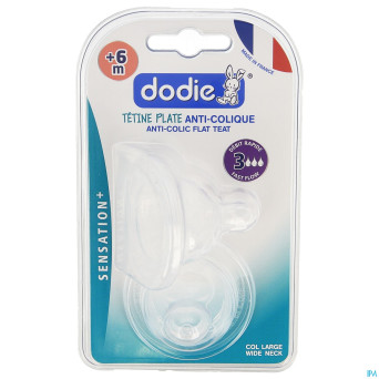 Dodie tetine plate col large sil. debit3 +6m