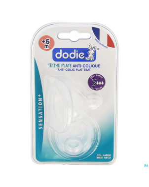 Dodie tetine plate col large sil. debit3 +6m