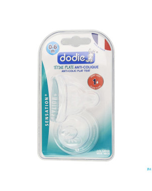 Dodie tetine plate col large sil. debit 1 0-6m