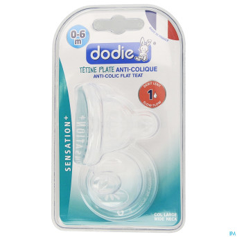 Dodie tetine plate col large sil. debit 1 0-6m
