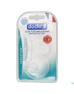 Dodie tetine plate col large sil. debit 1 0-6m