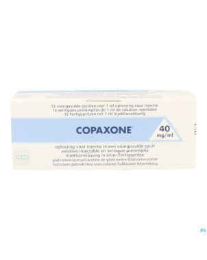 Copaxone 40mg/ml sol inj seringue prerempli 12