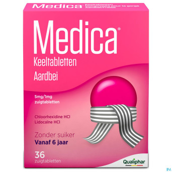Medica comprimes gorge fraise    comp a sucer 36