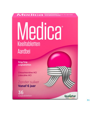 Medica comprimes gorge fraise    comp a sucer 36