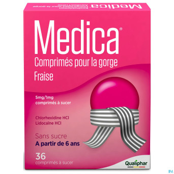 Medica comprimes gorge fraise    comp a sucer 36