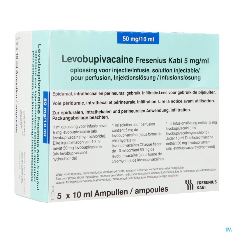Levobupivacaine fresenius 5,00mg/ml sol inf 5x10ml