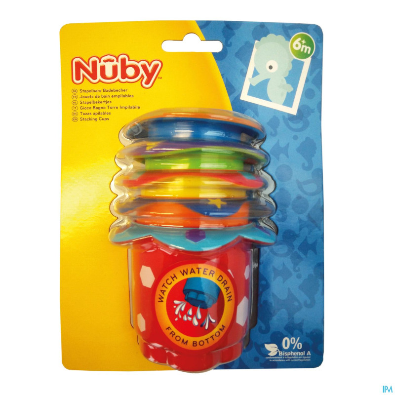 Nuby c jouet bain 5 pots emplables