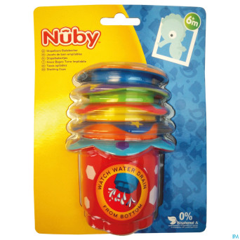 Nuby c jouet bain 5 pots emplables