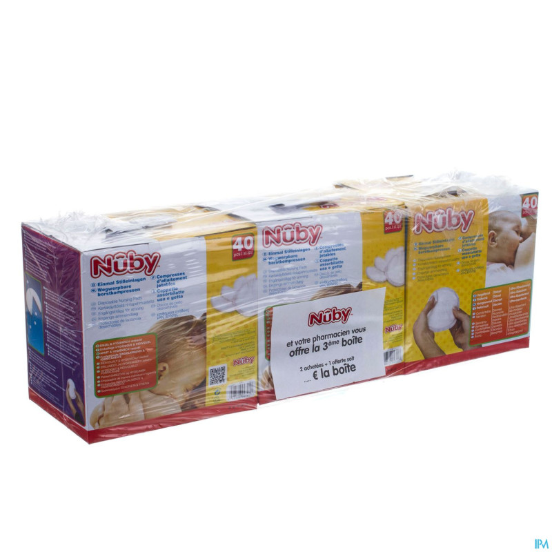 Nuby c coussinets d'allaitem.  3x40