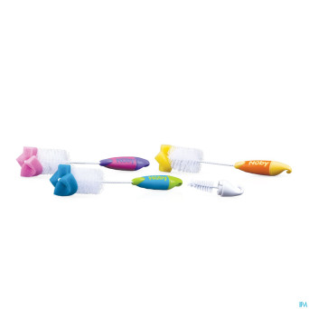 Nuby c goupillon eponge couleurs assorties