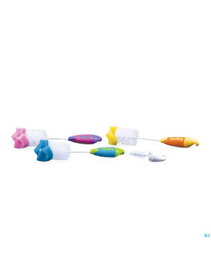 Nuby c goupillon eponge couleurs assorties