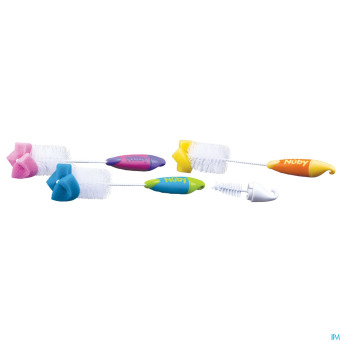 Nuby c goupillon eponge couleurs assorties