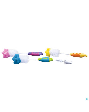 Nuby c goupillon eponge couleurs assorties