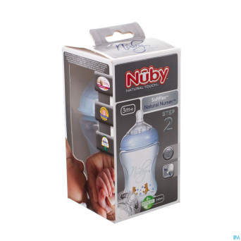 Nuby nt biberon natur.nurs.bleu tet. lent 0m 240ml