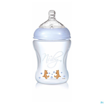 Nuby nt biberon natur.nurs.bleu tet. lent 0m 240ml