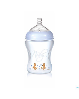 Nuby nt biberon natur.nurs.bleu tet. lent 0m 240ml