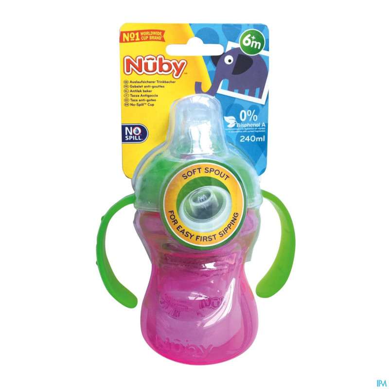 Nuby c tasse pp easygrip anses bec sil.  +6m 240ml
