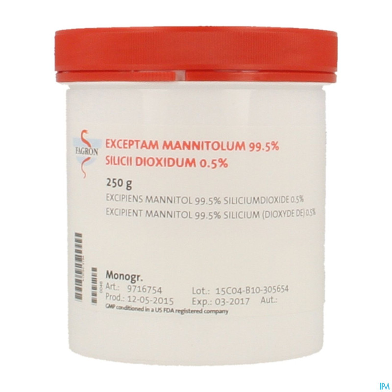 Mannitol 99,5% + silic.0,5% exc diluant   pdr 250g