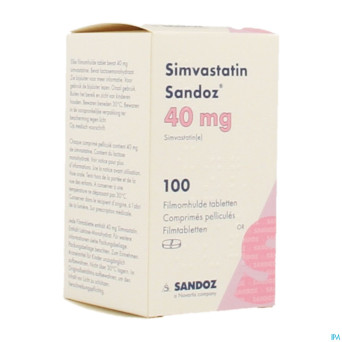 Simvastatin sandoz 40mg comp pell 100 flacon