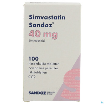 Simvastatin sandoz 40mg comp pell 100 flacon