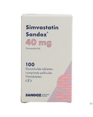 Simvastatin sandoz 40mg comp pell 100 flacon