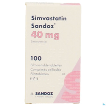 Simvastatin sandoz 40mg comp pell 100 flacon
