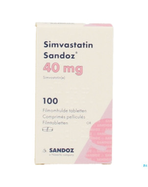 Simvastatin sandoz 40mg comp pell 100 flacon