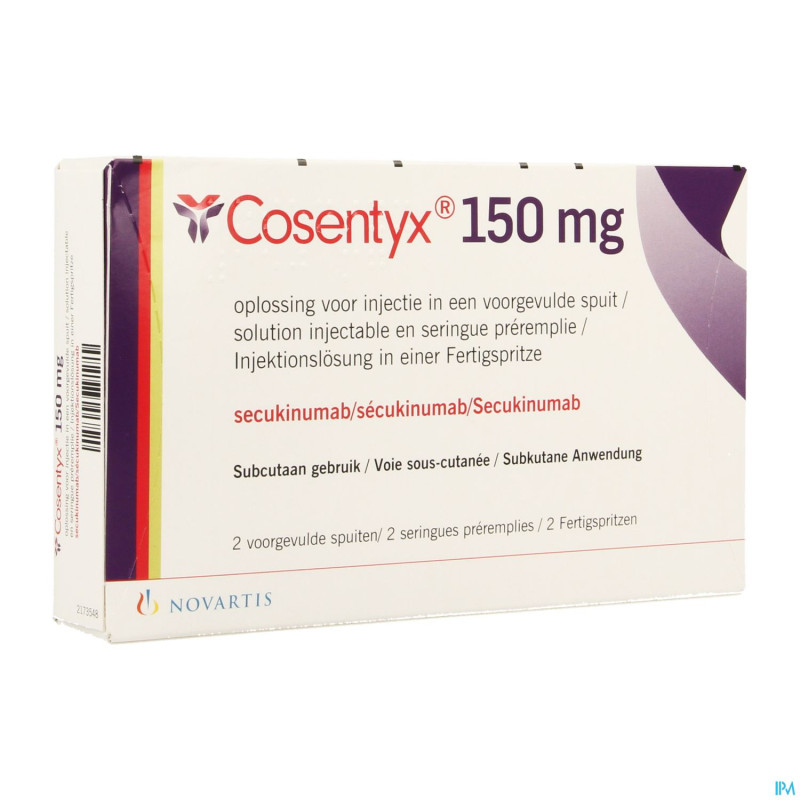 Cosentyx 150mg/ml sol inj seringue prerempli 2x1ml