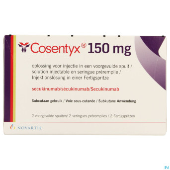 Cosentyx 150mg/ml sol inj seringue prerempli 2x1ml