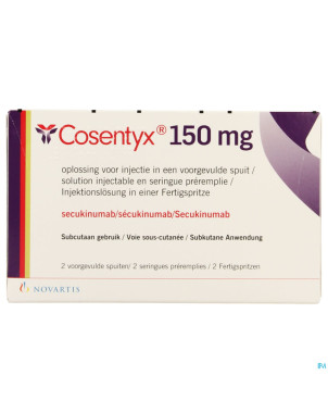 Cosentyx 150mg/ml sol inj seringue prerempli 2x1ml