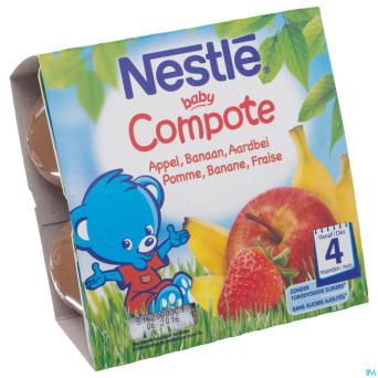Nestle baby compote pomme banane fraise pot 4x100g