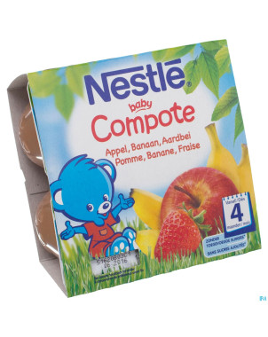 Nestle baby compote pomme banane fraise pot 4x100g