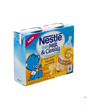 Nestle baby milk&cereals riz vanille    2x250ml