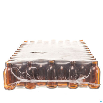 Bouteille ronde large brun s/b    100ml 104 aca