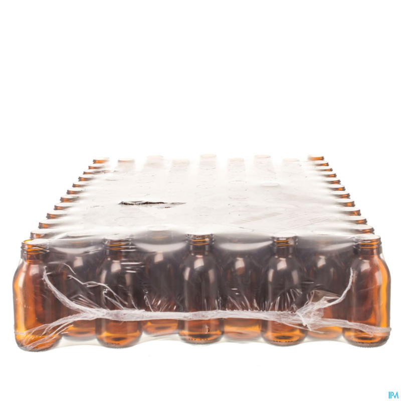 Bouteille ronde large brun s/b    100ml 104 aca